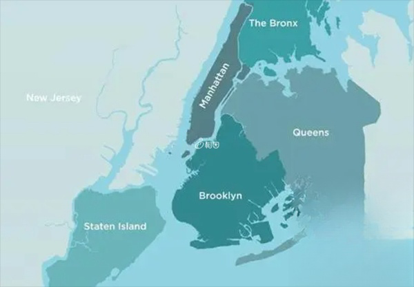 美国纽约一共有5个区域