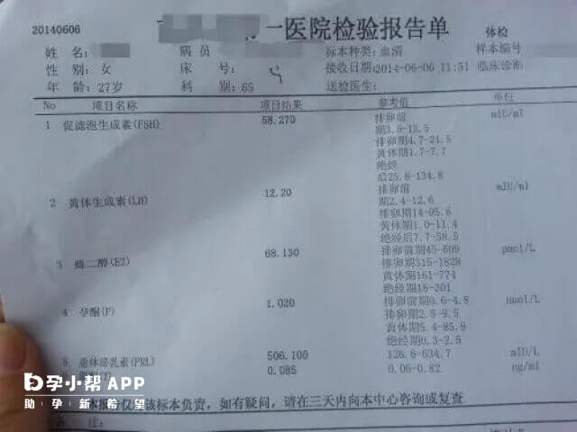 绝经后激素六项标准值范围